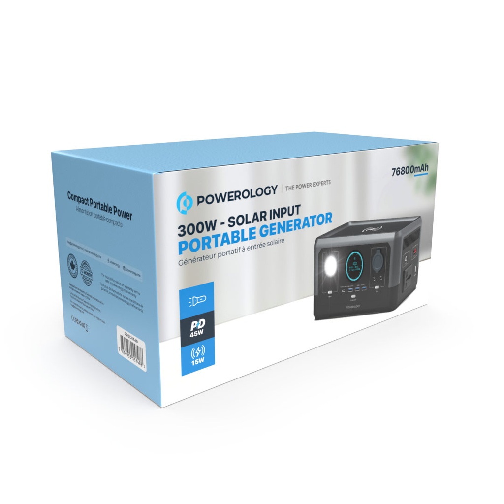 300W - Solar Input Portable Generator