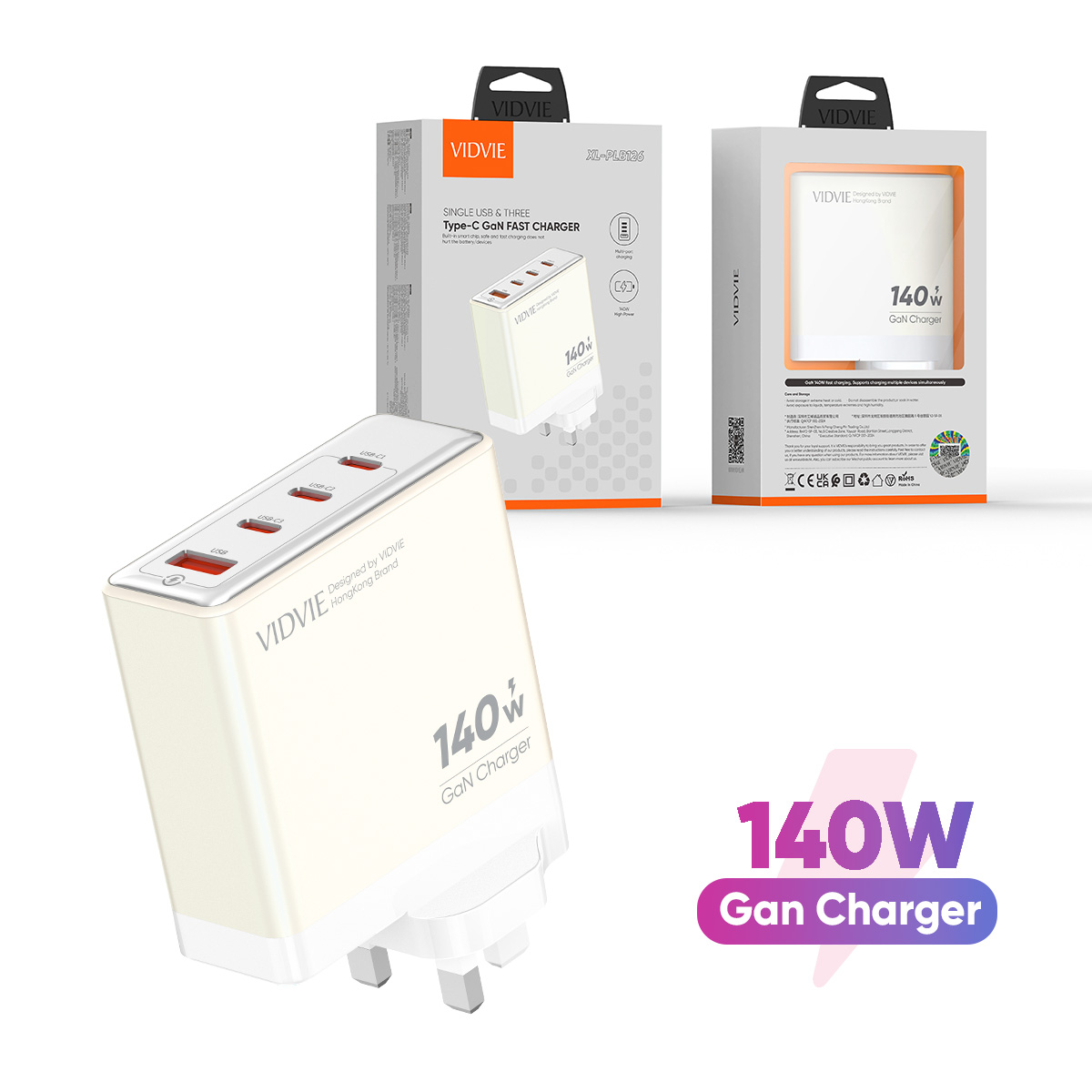 Vidvie XL-PLB126 140W GaN Fast Charger. 